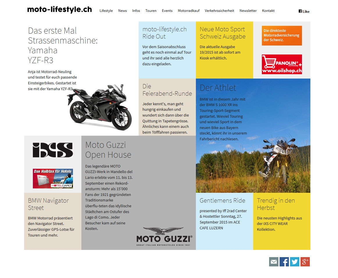 Screenshot der Neos-Website von moto-lifestyle.ch