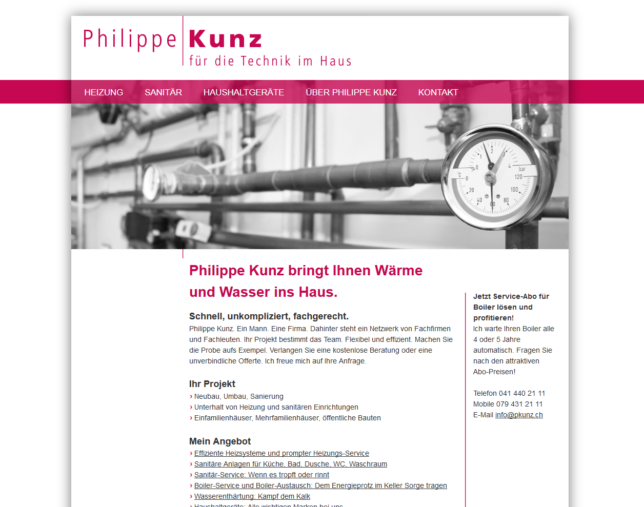 Screenshot der Neos-Website von Philippe Kunz